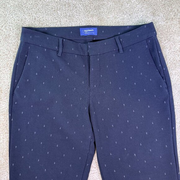 Old Navy Harper Black Anchor Mid Rise Straight Leg Capri Pants Size 8 32x25 E596 - Picture 2 of 14